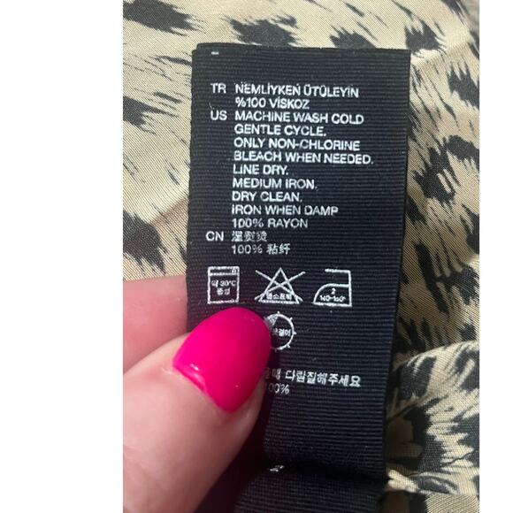 & Other Stories Long Sleeve Leopard Cheetah Animal Print Mini Dress Size 10 - Picture 7 of 9